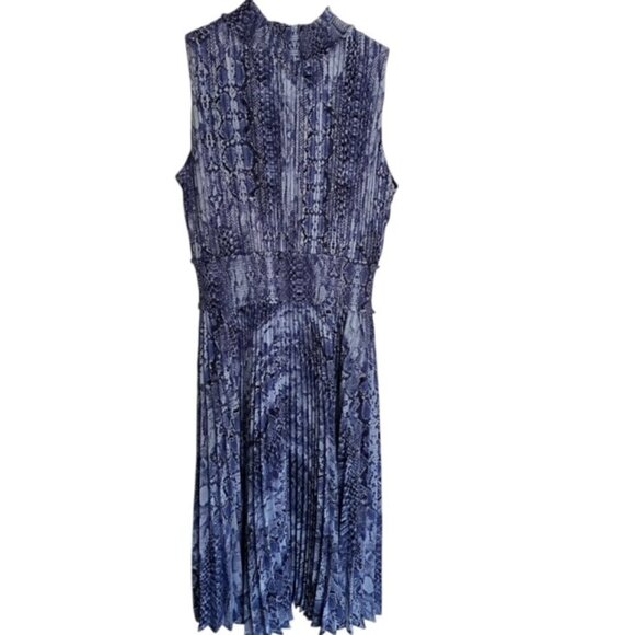 Nanette Lepore Snakeskin Print Smock Neck Dress 10 - Picture 1 of 7